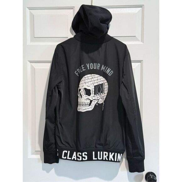 Rare Lurking Class Free Your Mind Skeleton Head Hoodie Jacket Men’s Medium - Picture 11 of 13